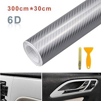 C100ae 6d Self Adhesive Carbon Fibre Vinyl Film Waterproof Car Sticker Matte Black 300 X 30 Cm Diy Decoration For Car Computer Motorcycle Furniture Smartphone Amazon De Automotive