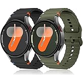 SOLOLUP Sport Band for Samsung Galaxy Watch 7 6 5 4 FE Bands 40mm 44mm/6&4 Classic 43 47 42 46 mm/5Pro 45mm,2 Pack No Gap Soft Silicone Smart Watch Bands for Men&Women for Samsung Watch 7 6 5 4 Strap