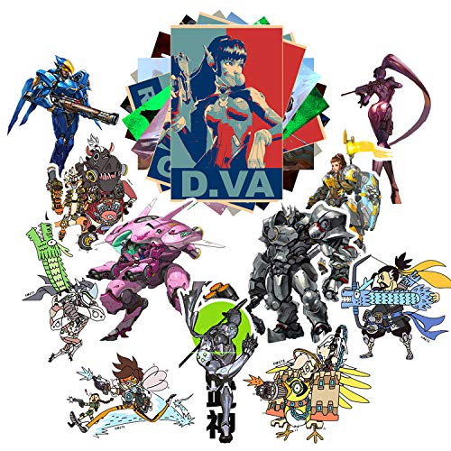 Game Character Overwatch Sticker Pack 20-Pcs, GTOTd Sticker Decals Vinyls for Laptop,Kids,Cars,Motorcycle,Bicycle,Skateboard Luggage,Bumper Stickers Hippie Decals Bomb Waterproof（Not Random） - Thumbnail 6