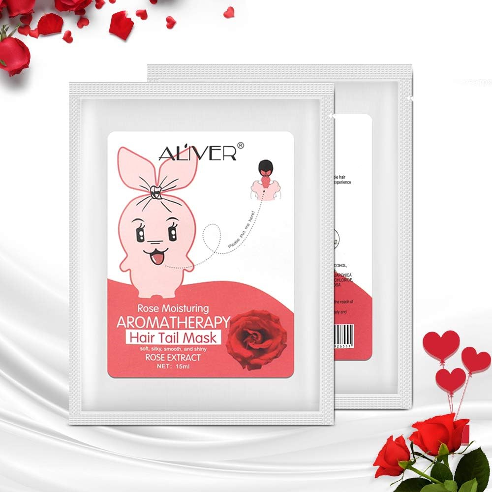 Hair Mask โ Steam Repair Mask for Dry and Damaged Hair โ Moisturizing Hair Sheet Mask - No Dripping, Double Layered, Perfect for All Hair Types (ROSE)
