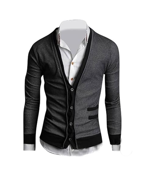 Jeansian Men's Slim Fit Long Sleeves Casual Shirts Cardigans Sweater