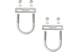 Aopin Round U-Bolt 1.65"(42mm) Inner Width U Bolts Brackets 304 Stainless Steel M6 with Nut, Plate, Washer for Car/RV/Trailer Bumper,2 Sets