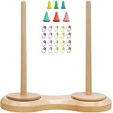 Wooden Yarn Holder Dispenser for Crocheting, Yarn Ball Holder for Knitting, Yarn Spindle Dispenser with Crochet Accessories (Double Balls)