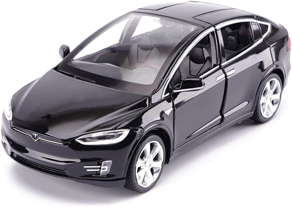 RFJJAL Model Car Tesla X Off-road SUV 1:32 Simulation Die-casting Alloy Toy Car Model Decoration 15x5.5x4.5CM (Color : Black)
