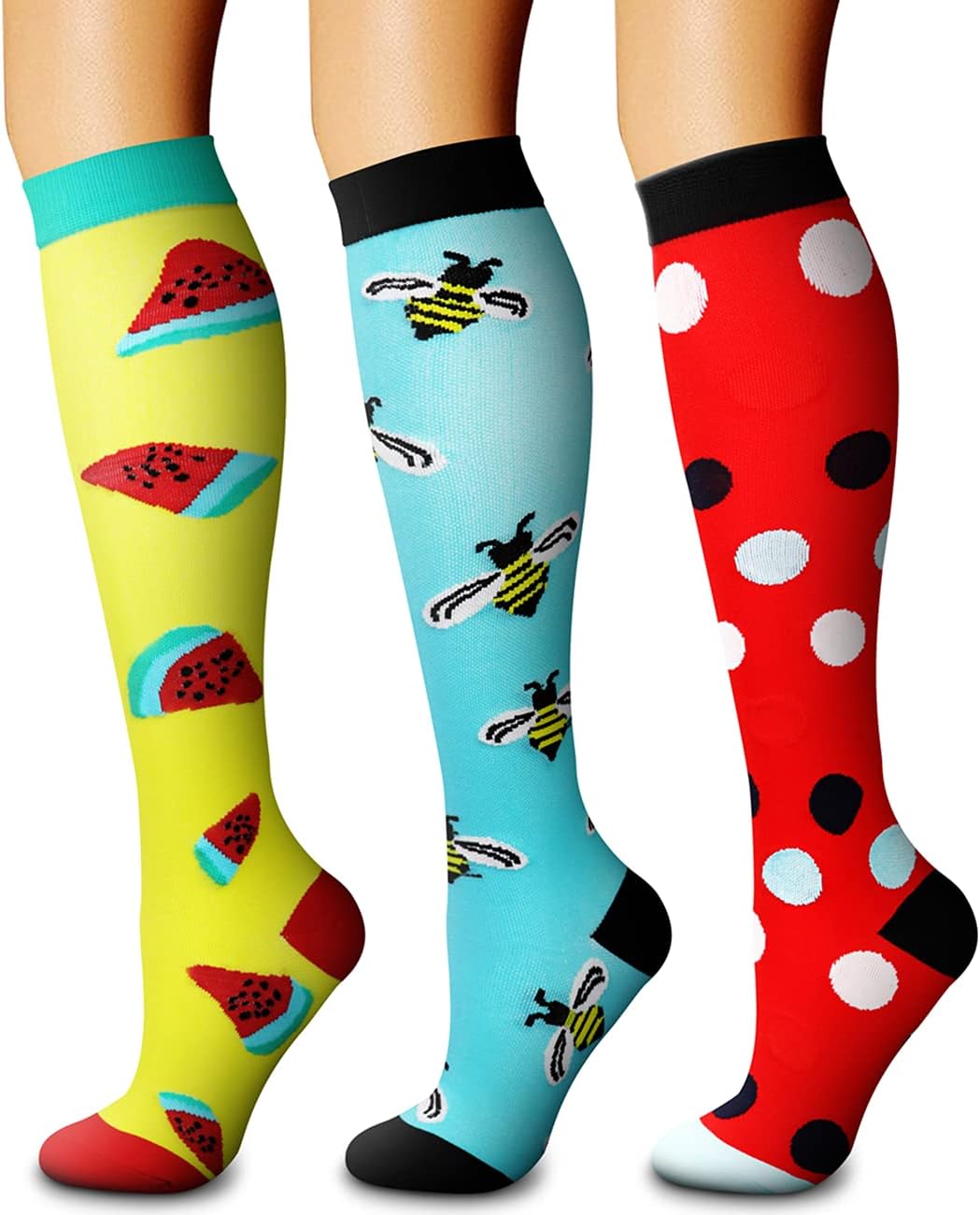 3 Pairs Copper Compression Socks - Compression Socks for Women & Men Circulation - Best for Medical Running Nurses