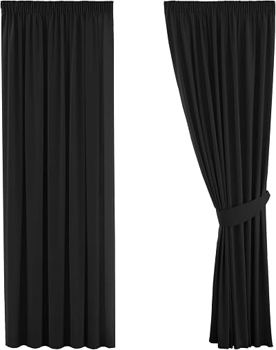 H.Versailtex Blackout Curtains 66x72 Two Panels Pencil Pleat Thermal Room