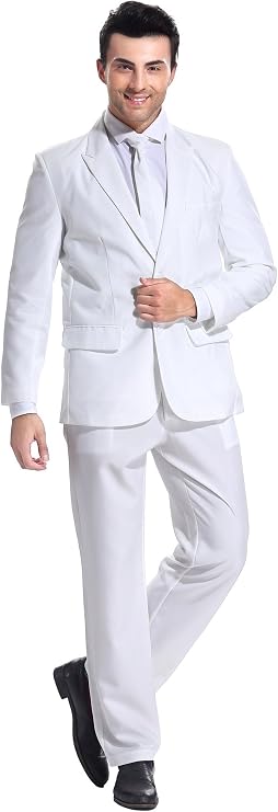 1970s Men’s Suits | Disco, Leisure, Sport Coats U LOOK UGLY TODAY Mens Party Suit Solid Color Prom Suit for Themed Party Events Clubbing Jacket with Tie Pants AT vintagedancer.com