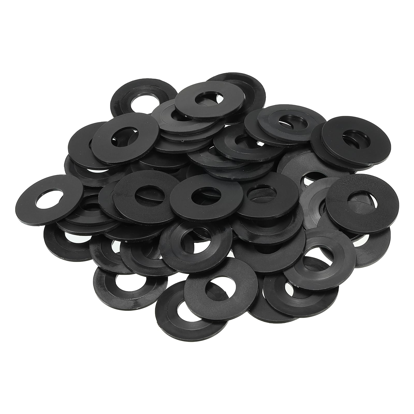 PATIKIL M12 Nylon Flat Washer, 200 Pack 12mm ID 30mm OD 1.5mm Thick Sealing Spacer Gasket Ring for Faucet Pipe Water Hose Fastener Bolt, Black