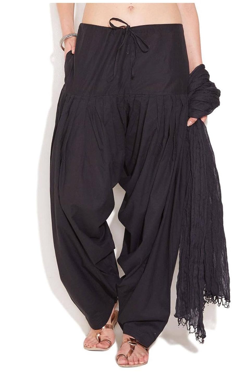 charu boutique women's cotton patiyala and dupatta set
