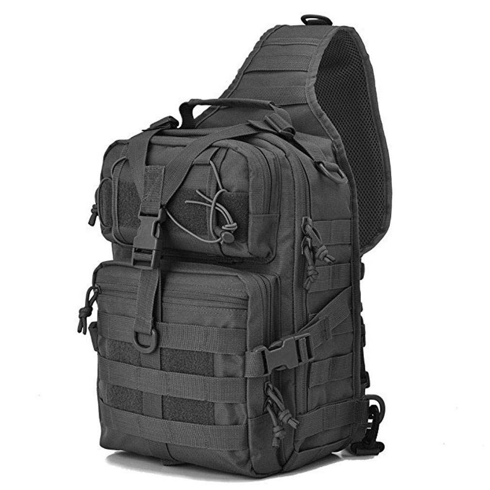 Hebetag Nylon Sling Bag Hiking Backpack for Men Women Travel Outdoor Tactical Military Camping Walking Mountain Climbing Crossbody Messenger Chest Shoulder Pack Casual Ruckpack