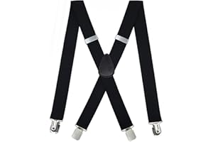 METUUTER Suspenders for Men – Heavy Duty Strong Clips Adjustable Elastic X Back Braces Big and Tall Men's Suspenders