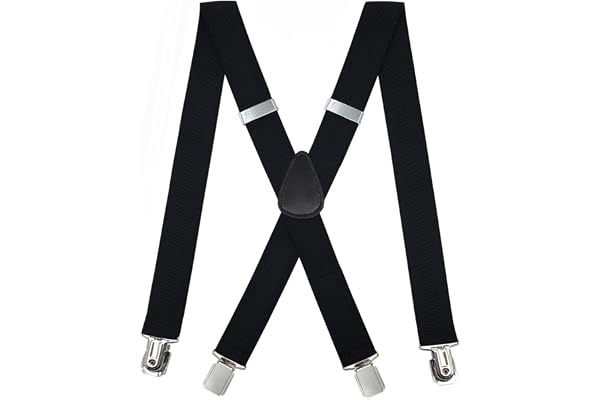 METUUTER Suspenders for Men – Heavy Duty Strong Clips Adjustable Elastic X Back Braces Big and Tall Men's Suspenders