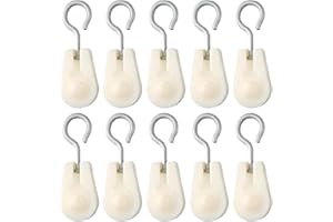 10Pcs White Nylon Mini Pulley Set, Plastic Wire Rope Wheels, Clothesline Pulley Wheels, Clothesline Kit