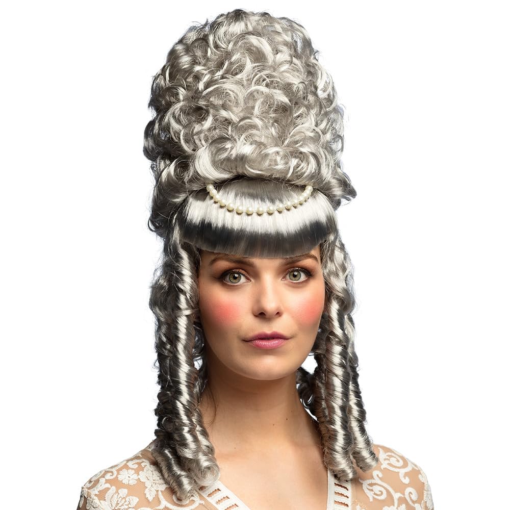 Boland - Marie-Sophie Grey Curly Wig Synthetic Hair Medieval Noble Masquerade Carnival Theme Party Motto Party