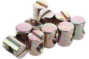 10Pcs M6 Barrel Bolts Cross Dowel Slotted Furniture Nut for Beds Crib Chairs Useful