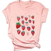 Ykomow Strawberry Tshirt Womens Cute Fruit Tshirt Feeling Berry Good Graphic Tees