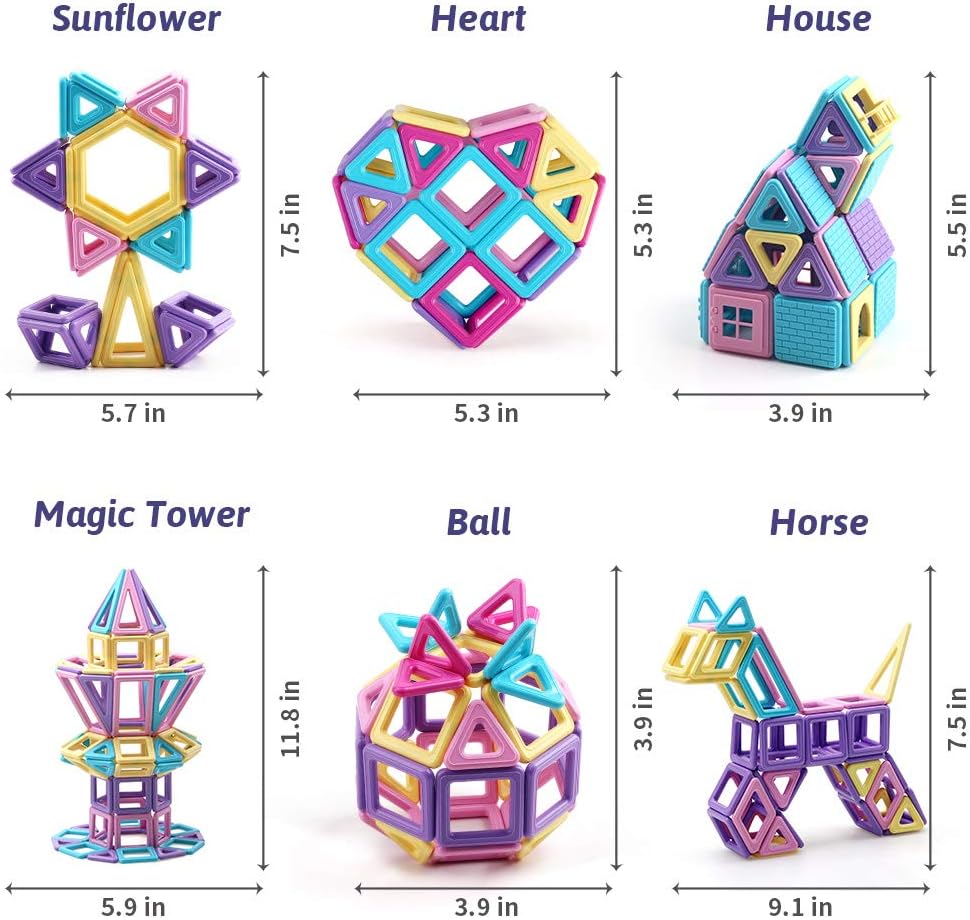 Amy&Benton Mini Castle Magnetic Building Blocks 132PCS for Kids Babies and Toddlers Small STEM Educational Toys: Toys & Games