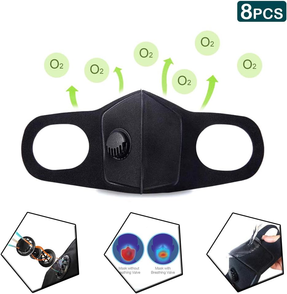 Dust Masks, Reusable Respirators PM2.5 Filter Mask for Air Pollution Respirator Mask for Dust Protection (8pcs)