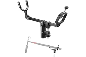 NEEWER Mic Boom Pole Support Holder with 5/8" Stud for Light Stand Boom Arm C Stand, Metal Nonslip DSLR Video Microphone Shotgun Mount Adapter, -15°/+30° Tilt, Max Load: 17.6lb/8kg, CM-NA-2