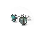 Simple Silver Abalone Stud Earrings, Small 6mm