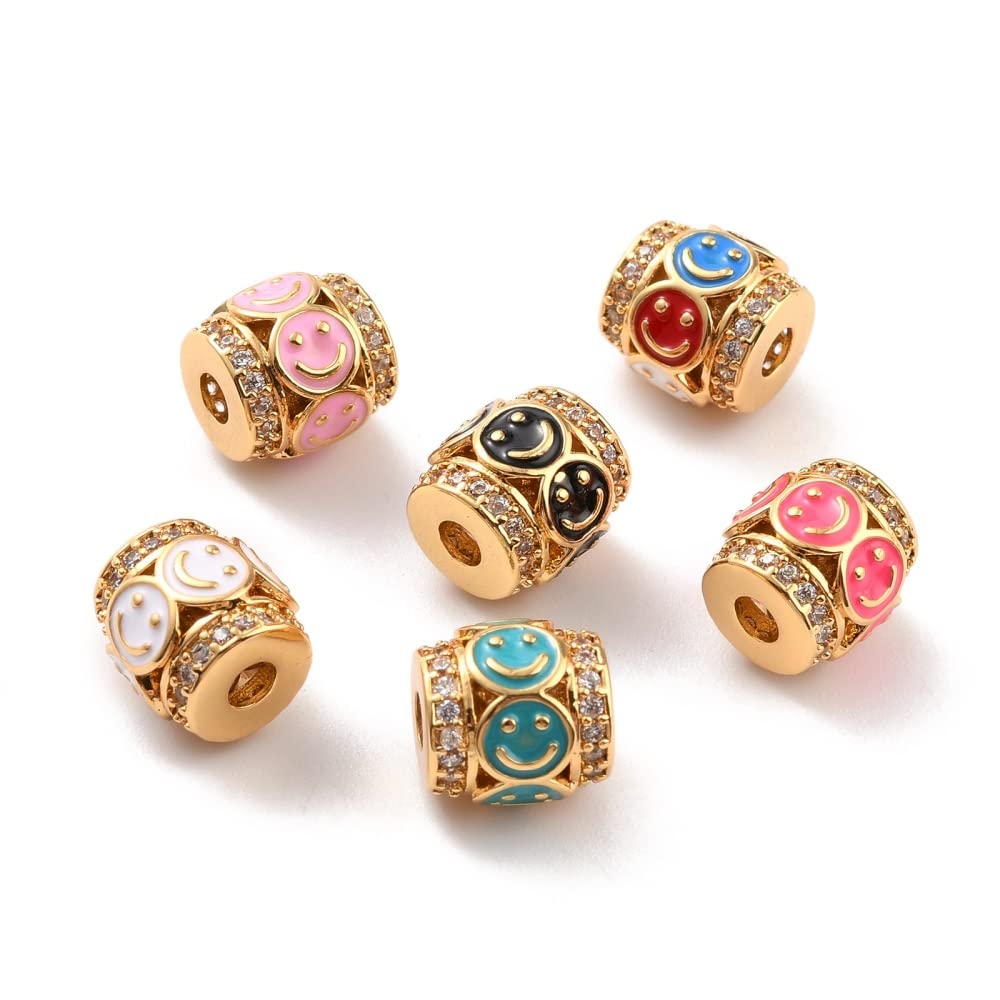 LiQunSweet 10 Pcs Enamel Column with Smile Happy