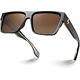 VISOONE Oversized Square Flat Top Sunglasses Women Men Retro Trendy Fashion Accessories UV400 Protection Shades Alba