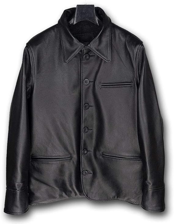 Amazon 本革 メンズ カウハイド 復刻 S ブレーキマンコート レザージャケット カーコート スイッチヤード グランメゾン東京 牛革 革ジャン バイク ライダース コート ジャケット 通販