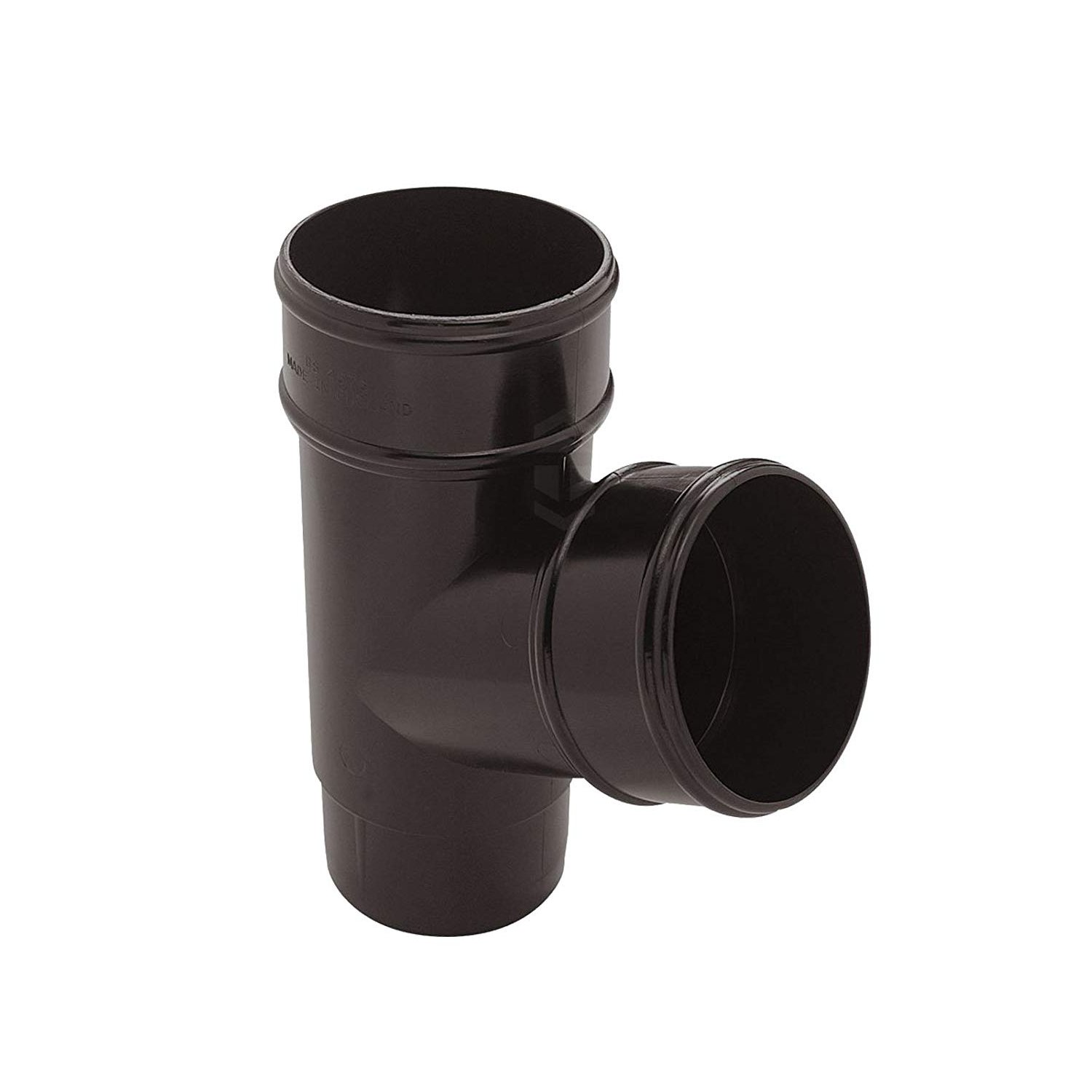 Black Marshal Tufflex RWY1BL Round Downpipe Branch 112° Marshall Tufflex uPVC Plastic Rainwater Gutter System