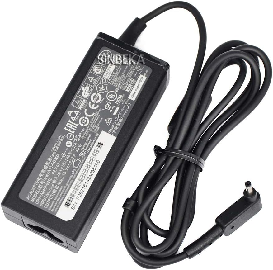 SINBEKA 45W 19V 2.37A AC Laptop Power Adapter Charger Compatible with Acer Swift 3 SF314-51-52W2 SF314-51-57Z3 SF314-51-731X Power Cord 3.0mm x 1.0mm