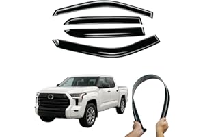 LAX Heavy-Duty Outside-Mount Truck Window Visors Rain Guards for 2022-2026 Toyota Tundra CrewMax Cab, Tape-On Design, Set of 