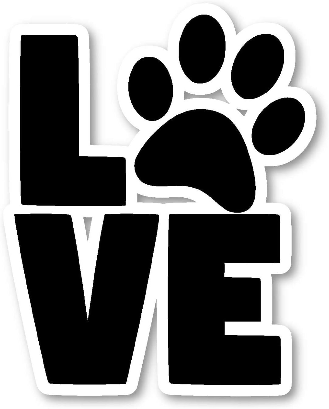 Dog Love Paws Sticker Dog Stickers - 2 Pack - Laptop Stickers - 2.5
