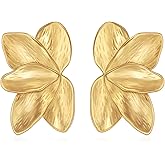 Bummer Gold Flower Earrings for Women 18K Gold Plated Earrings Flower Drop Earrings Flower Dangle Drop Earrings Statement Earring Jewelry Gift