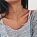 JaneDream White Black Acrylic Beads Choker Necklace Gold Silver Plated Chain