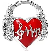 KunBead Crystal Enamel Earphone Birthstone Charms Beads Compatible with Pandora Bracelets