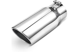 EVIL ENERGY Exhaust Tip 4" Inlet 5" Outlet 12" Length, Universal Bolt-On Polished 201 Stainless Steel Tip for Diesel Trucks