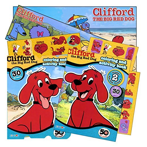Clifford the Big Red Dog Coloring Book Set with Stickers and Posters ( 2 Clifford Coloring Books)