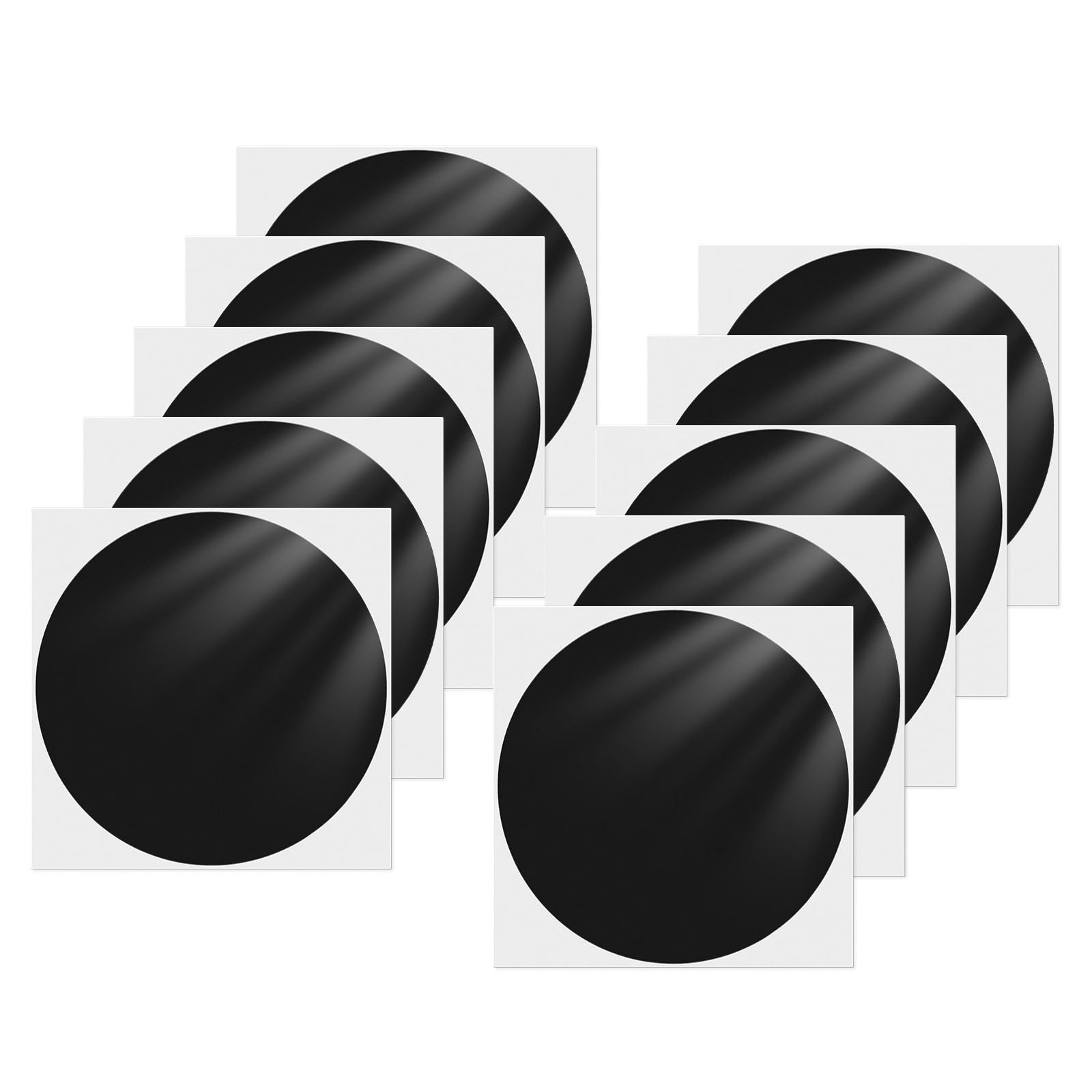 YIKIADA Black Round Stickers 152 mm Vinyl Removable Self-Adhesive Waterproof Line Up Circle Labels Floor Dot Decals 10 PCS