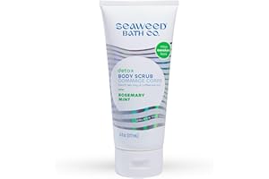 THE SEAWEED BATH CO. Seaweed Bath Co. Detox Body Scrub, Rosemary Mint Scent, 6 Ounce, Sustainably Harvested Seaweed, French Sea Clay, Coffee Extract