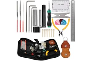 TIMESETL Guitar Repair Tool Kit, Guitar Repairing Maintenance Tools Kit, Including Wire Pliers, String Action Ruler, String O