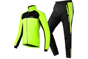 ROCKBROS Cycling Jacket + Pants Set Winter Thermal Cycling Clothing High Visibility & Windproof Softshell