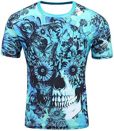 GARQEN New Fashion Brand T-Shirt Hip Hop 3D Print Skulls Harajuku Animation 3D T Shirt Summer Cool Tees Tops D16 M