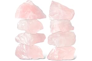 Nicetage 8 pcs Bulk Gemstones and Crystals (ZN03-8*Rose Quartz)