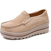 YING LAN Women Slip On Loafers Comfort Suede Moccasins Wide Low Top Shoes