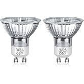 Blakapoo GU10 Halogen Bulb 120V 35W Candle Warmer Lamp Bulb, Dimmable | 2700K Warm White, GU10+C MR16 with Glass Cover for Candle Warmer Lamp, Track Lighting, Range Hood Lighting, 2 Pack