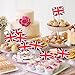 Jovitec 100 Pieces British Flag Toothpicks the Union Jack Flag Cupcake Toppers for Birthday Wedding Baby Shower National Day