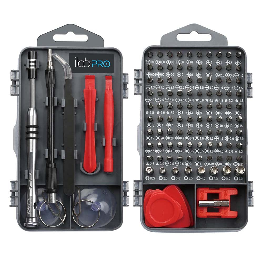 ilabPRO 120 Piece Precision Screwdriver Set Toolkit with Magnetic Micro Screwdriver and bits for Phone, Tablet, Laptop, PC, Watch and Glasses Repairs