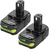 Enermall 2 Pack 3600mAh P102 Replacement for Ryobi 18V Battery Plus Compatible with Ryobi Battery 18V P108 P103 P105 P107 P109 P104 Compatible with 18Volt Power Cordless Tools(Green)