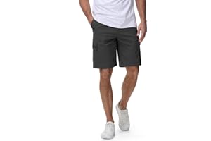 ZITY Cargo Shorts for Men Elastic Waist with Multi-Pockets Cotton Outdoor Casual Shorts