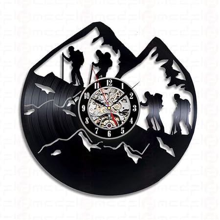 Horloge Murale Montagnes Escalade Conception Lp Disque