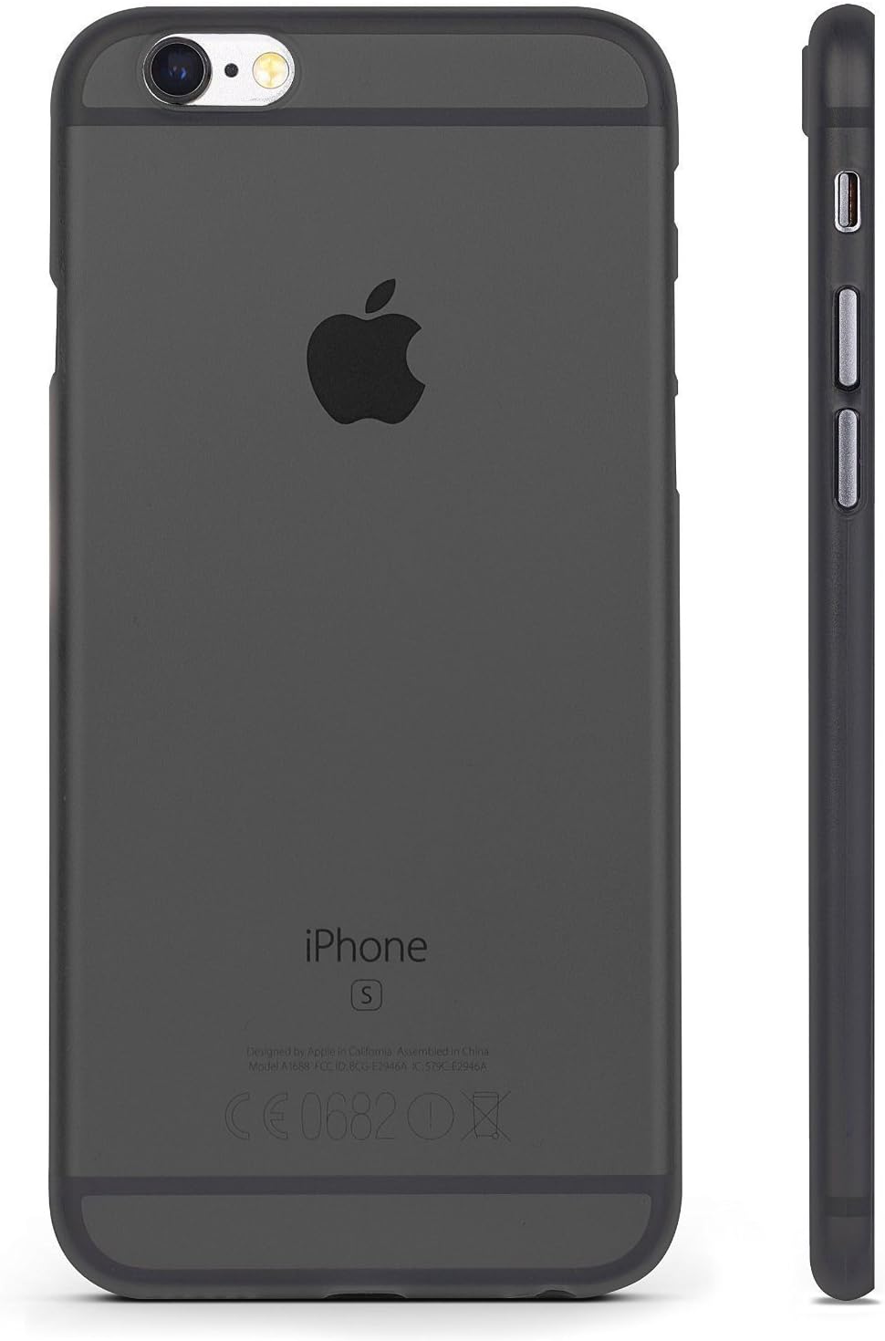RED CANARY iPhone 6 Case, Transparent Thin 0,35 mm and Ultra Slim Case For iPhone 6/6S - Black